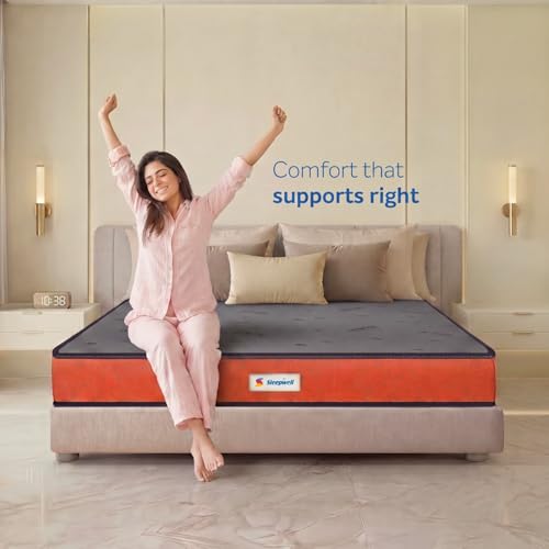 Image of Sleepwell Ortho Pro Mattress | Double Size 72x48x5 Inch | Orthopedic Medium Firm Support | Acuprofile Resitec Foam | Cool Yarn Fabric | Neem Fresche Anti-Microbial | 10 Yr Warranty