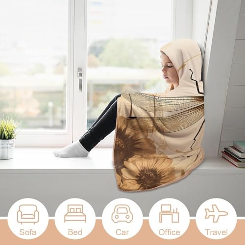 Cape à capuche libellule anti-froid pour bureau et voyage - 6