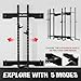 JELENS Folding Squat Rack, Wall Mounted Power Rack for Home Gym, Space Saving Multi-Functional Power Cage with Attachments (Black, SF01 Squat Rack)
