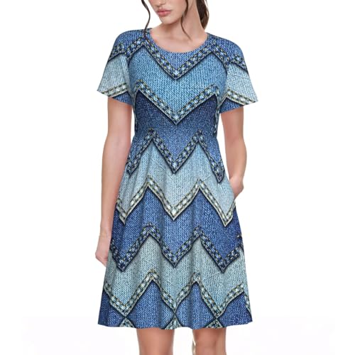 Robe d'été décontractée à col rond idéale pour vos balades et sorties estivales ensoleillées