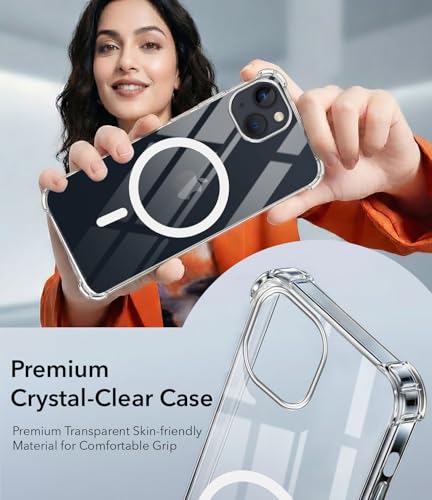 Image of Jkobi Shockproof Crystal-Clear Back Cover for Apple iPhone 13 (Magsafe Wireless Support | Drop & Camera Protection | Hard Polycarbonate)