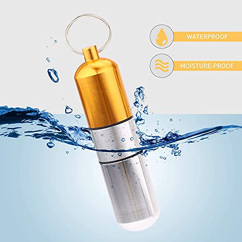 PhoenixDN 3 Stks Waterdichte Pillendoos, Sleutelring Pillendoos, Aluminium Pillendoosje, Draagbare Pillendoosjes, Pillendoosje met Sleutelhanger, voor Buitengebruik, Vissen, Kamperen, Wandel - Afbeelding 5