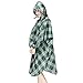 Produktbild EWQG-Pfanne Regenmantel Poncho Mantel mit Kapuze Erwachsener Wiederverwendbarer Tragbarer Regencape Wasserdichter Atmungsaktiver Regenponcho -AA Schutz Overall (Farbe : Green Grid)