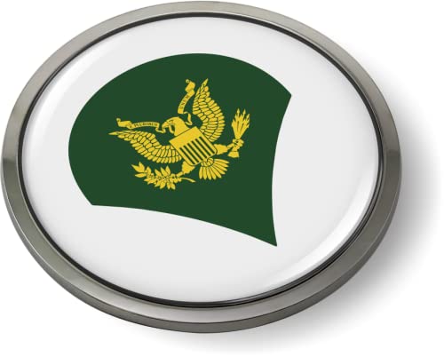 BestLicensePlateFrames - U.S. Army Rank Insignia Enlisted Soldiers 3D Domed CAR Emblem Badge Sticker Chrome Metal Bezel - Specialist E-4 (SPC) - Official U.S. Army Licensed Product