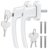 GETLITOOL Fenstergriffe Abschließbar, 2 Stück Fensterschloss Aluminium mit Schlüsseln, Sicherheitsfenstergriff in Stiftlänge 35mm, Kindersicherung Fenstersicherung für Fenstertür Heimsicherheit-Weiß