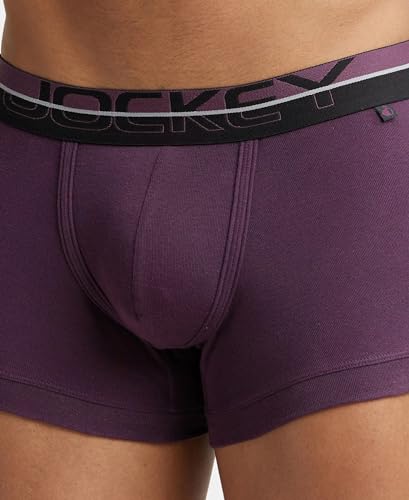 Image of Jockey FP03 Men Super Combed Cotton Rib Solid Trunk with Ultrasoft Waistband