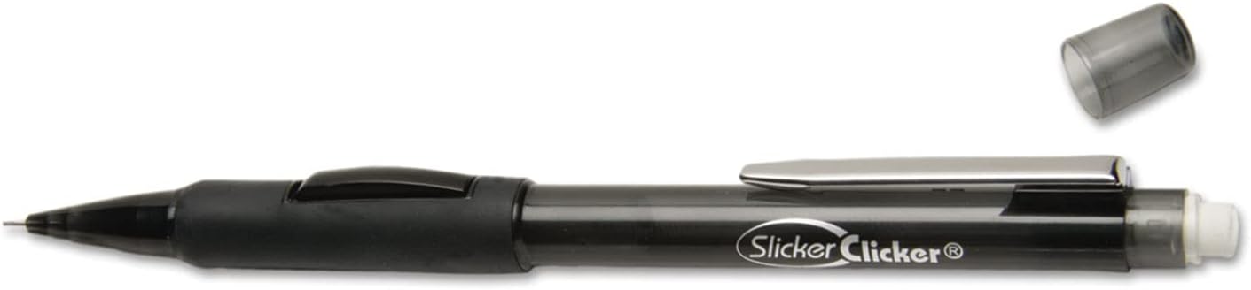 SKILCRAFT 7520-01-565-4872 SlickerClicker Fine Point Lead Side Advanced Mechanical Pencil, 0.5mm Size, Translucent Black (Pack of 12)