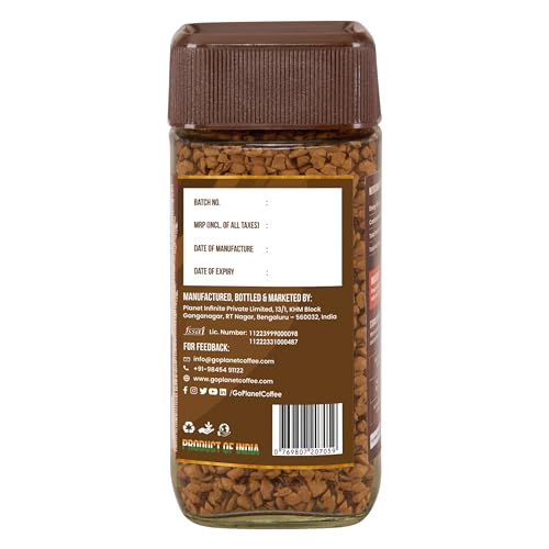 Image of Planet Coffee | MYSTIC Almond Coffee | 50 Gms Jar | Pure Arabica | Freeze-Dried Instant Coffee | No Added Sugar | Makes 25 Cups | Medium Roast | Flavoured Coffee