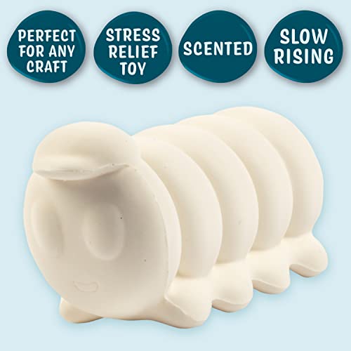 Jumbo Cute Critters Squishies (8 Garden Figures W 12 Fabric Paints)-White Kawaii Slow Rising Squishy Toys, Decorating, Scented Stress Relief Craft, Kids School, Birthday Party Activity Gift (4"-6") #TOP7