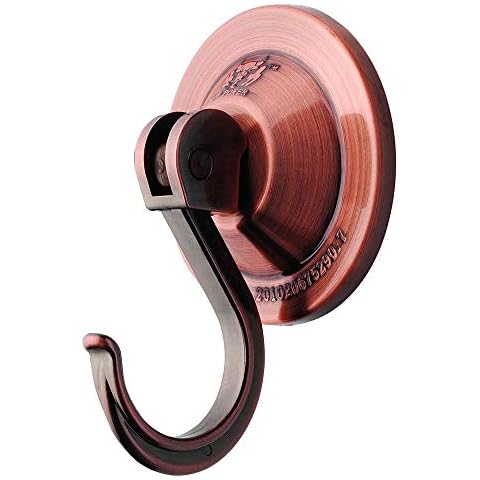 NL HOME Suction Cup Hooks, 4-Pack Vacuum Wreath Hangers for Glass Door or Window, Utility Hooks for Bathroom Kitchen, Copper Chrome Cover