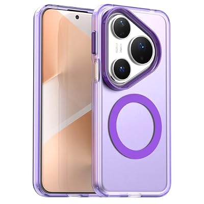 Pzwoxukhov Compatible with Huawei Pura 80 Pro Case Cover,Compatible with Magsafe,Shockproof Magnetic Phone Case,Compatible with Huawei Pura 80 Pro+ Case Purple
