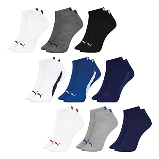 Kit 09 Pares de Meias Puma Sapatilha Esportiva | 1 Marinho - 3 Branco - 1 Cinza - 1 Royal Escuro - 1 Marinho Royal - 1 Preto - 1 Preto Mescla | 39-43 | 4520.001_992_998_999_3943_09P