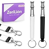 ZeriLion 2 Pack Dog Whistle for Barking Control & Recall Training - Adjustable Ultrasonic Silent Whistle with Lanyard for All Dogs, Professional Pet Whistle Neighbor Dog Solution & Deaf Pet Aid