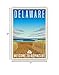 Pera Print Delaware, Retro Style Travel Poster, Vintage Rustic Poster Print, Home Office wall Decoration - Delaware State Map Poster - 12 * 18 inches