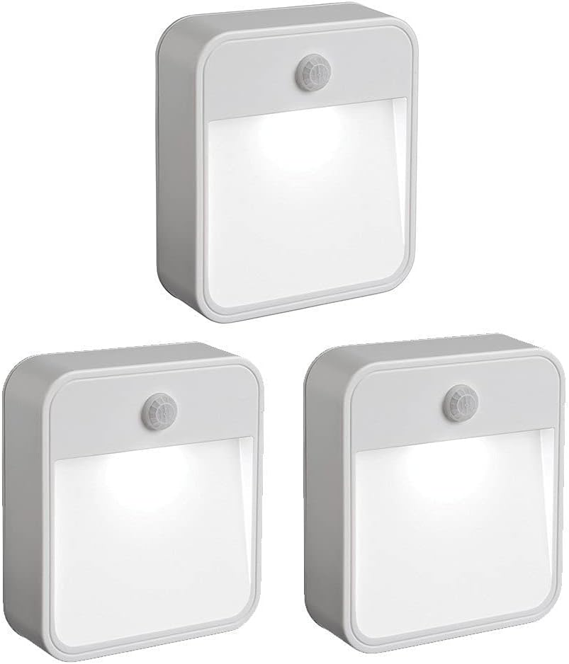 RAYKEY Motion Sensor Light, Battery-Powered Motion Sensor Auto on/Off, Anywhere Nightlight for Hallway, Closet, Bedroom (Cool White)