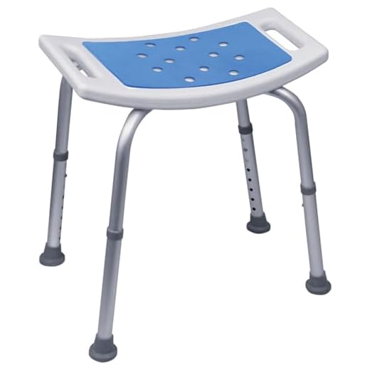 Aidapt Shower Stool with Seat Padding.Height Adjustable,Shower Head Holder,Minimal Assembly,No Tools Required,Non-Slip Ferrules,Integral Seat Handles,Elderly,Disability,Bath Chair