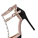 Women’s Studded Heels Studs Heeled Sandals with Ankle Strap Stiletto High Heel Pumps Black Patent Leather Heels Fashion Wedding Shoes Bridal Shoes 4 Inch Size 9.5