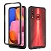 Produktbild Ttimao Kompatibel mit Samsung Galaxy A20S Hülle 360 ° Ganzer Körper Stoßfest Transparent Handyhülle [Displayschutzfolie] Hybrid Flexible Soft TPU Silikon und Hard PC Hülle-Schwarz