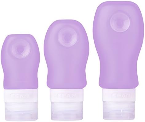 Aistuo Pack of 3(37ml*1+60ml*1+89ml*1) Silicone Travel Bottle, Leakproof, BPA Free, Refillable Cosmetic Travel Containers, TSA Carry On Approved/Airline Approved Shampoo Conditioner and Collection Travel Packing Bottles (37ml*1+60ml*1+89ml*1)