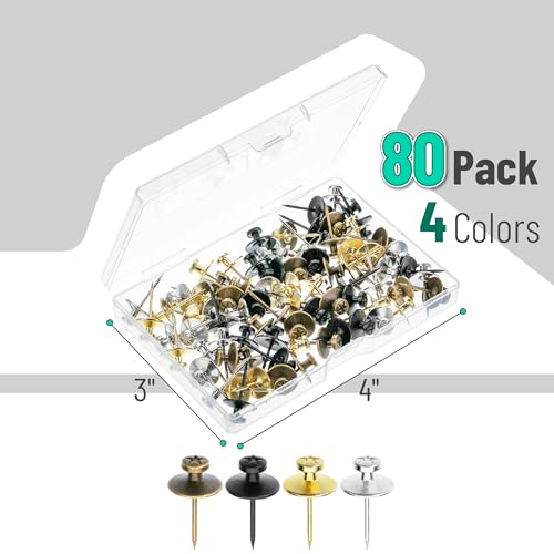 Image of Mr. Pen- Double Headed Picture Hanging Nails, 80 Pack, Mixed Colors | Tacks for Wall Hangings, Pins, Thumb Tacks