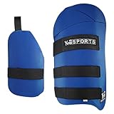 Cricket Batting Thigh Pad or Guard Protector Mens Size | Inner Pad, Adult Blue Guards, Lower Body Safety, Protection Equipment, Flexible Fit, Pads Adults, Boys and Men Pad Player Series (Blue, Right)