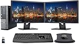 Dell Optiplex 7010 PC, 2 x 24 FHD Dell Monitors, Wireless Keyboard and Mouse, WiFi, i5, 8GB Memory, 480GB SSD Storage, Windows 10 (Renewed)