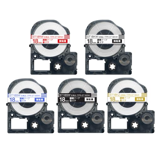 �L���O�W�� �p �e�v�� PRO 18mm ST18 �������x�� ���S�� �S5�F�Z�b�g �݊��e�[�v | KING JIM SR-GL1/2 SR-MK1 SR-R560/680/980 SR-RK2 SR45/55/150/170/250/330/370/5