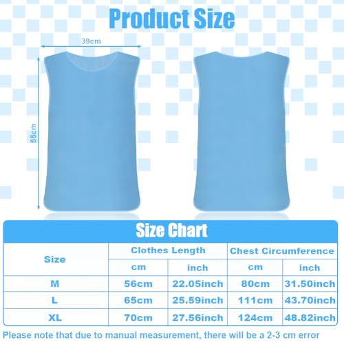 AUYAO Fussballtraining Leibchen Fubball Kinder 6 Set Mesh Trimmage Trainingsleibchen Fußball Trainingsweste Sport Markierungshemd Damen Westen Fussball Volleyball Basketball Teamtraining M (Hellblau)