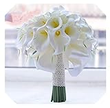 BIRTHAGAIN Handgefertigter romantischer Hochzeitsstrauß, Brautstrauß, künstlicher Wasserfall, rote Hochzeitsblumen, künstliche Perlen, Kristall-Hochzeitssträuße, Blumenstrauß, Rose, Brautsträuße