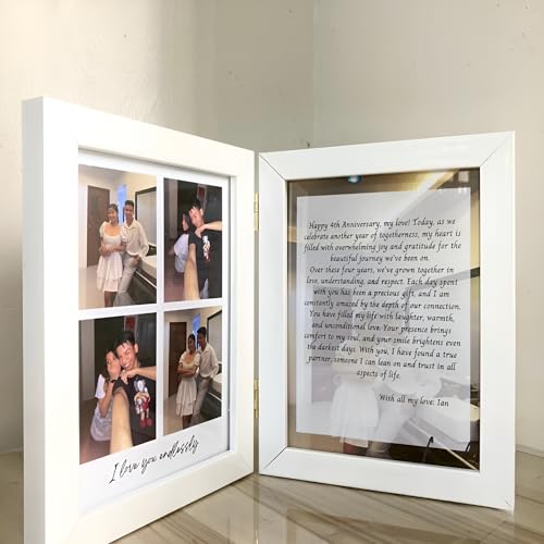 Forever Yours Dual Photo & Message Frame, Book Style Anniversary ...