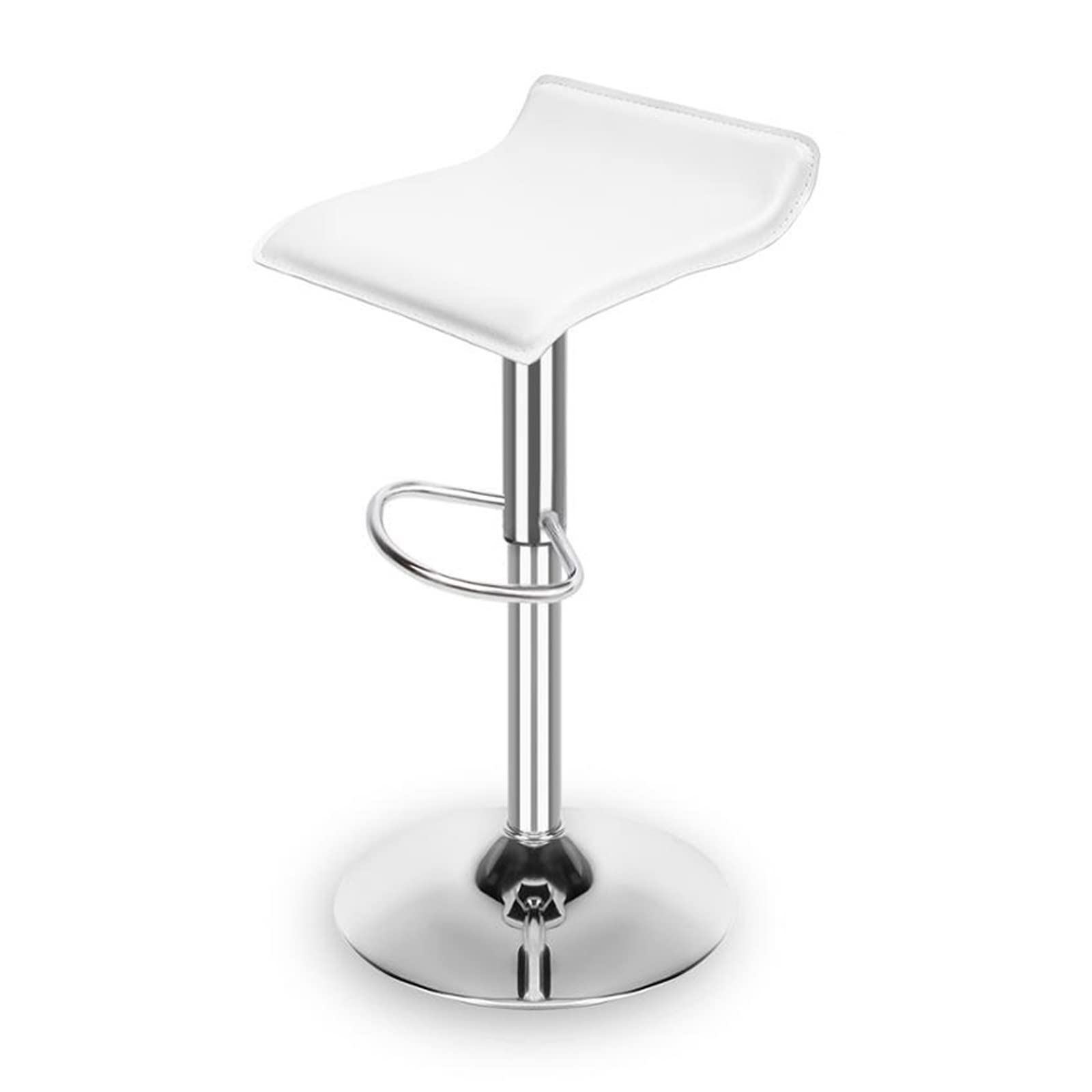 Tabouret de bar pivotant moderne blanc hauteur comptoir pour bar de cuisine avec socle