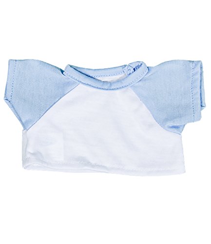 White Tee w/Light Blue Sleeve Fits Most 8