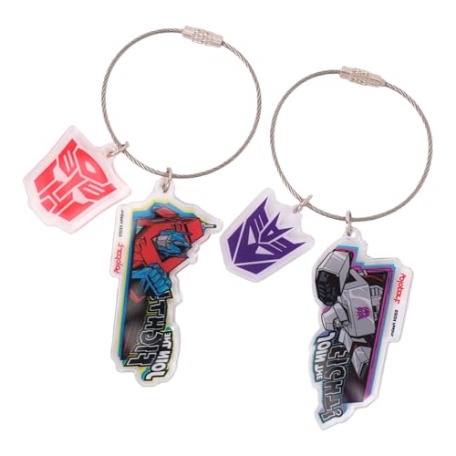 YOLOPARK Transformers G1 Lot de 2 porte-clés – Optimus-Prime et Megatron – Collection classique en métal (6,6 x 3,4 cm, lot de 2)