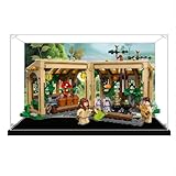 Vitrina acrílica para Lego 76445 Castle Herbalism, caja a prueba de polvo, caja de almacenamiento, caja transparente, caja expositora compatible con 76445 (solo caja) (fondo pintado de 3 mm)