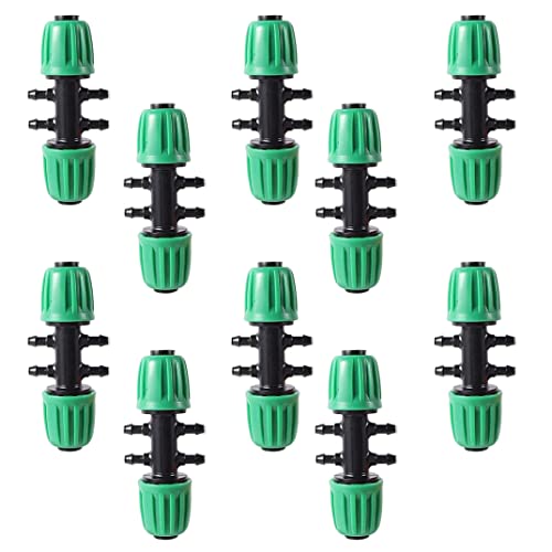 Drip Irrigation Connectors, Barbed Tee Connectors, Barbed Tee Connectors Drip Irrigation Fitting 1/2 Inch To 1/4 Inch Irrigation TubeConnector 10PCS