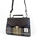 Maccessori Women's Mini Day Bag, Harris Tweed & Vegan Leather, Crossbody Bag with Authentic Design (BLUE/BROWN CHECK)