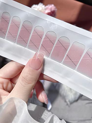 Socolate 22Pcs(20+2 Trail Samples) Double Ended Adheasive Art Design Decals Sticker Glitter Dipped With Silver Shimmer Design Nail Polish Strips,Nail Wraps,Ch-S383 Favour #TOP1