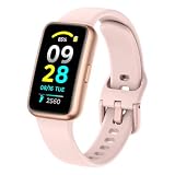 Fitness Tracker Health Watch, 1.47" Step Counter with 24/7 Heart Rate Blood Oxygen Sleep Monitor, 3ATM Waterproof Smart Watch for Women Men, Pedometer Gold Pink