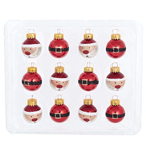 Kurt S. Adler 25Mm Glass Santa And Buckle Ball, 12 Piece Set Ornaments, Red, Count,Christmas #TOP1