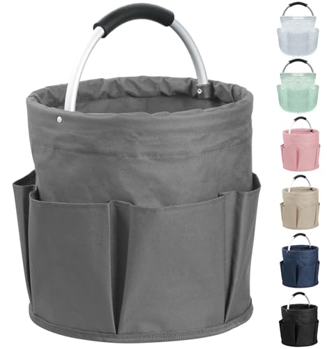 Image of 17L Collapsible Cleaning Supplies Caddy with Handle for Travel, Dark Gray