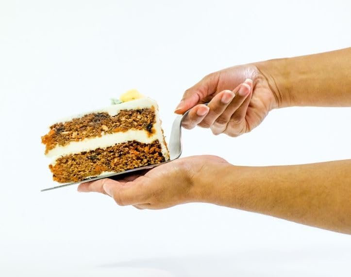 Miniatura 4 de WILD EYE DESIGNS Servidor de pastel de acero inoxidable de tacón alto con tacón y asa desmontables, moderno estampado de leopardo, moderno y