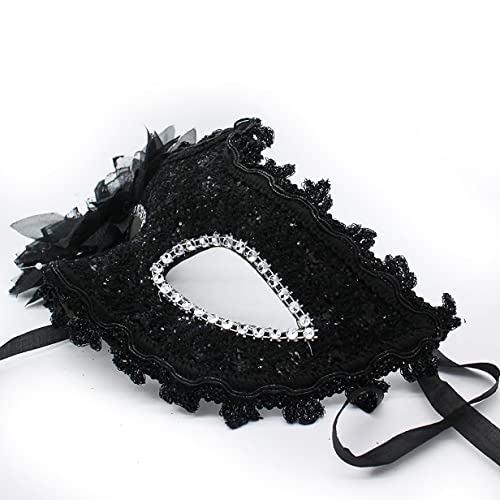 Goodhelper Couple Masquerade Mask Party Costume Accessories Ladies Venetian Lace Eye Mask (Black) #TOP4