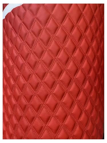 Broderie couture en cuir rembourré rouge d'aspect premium pour sellerie et sac