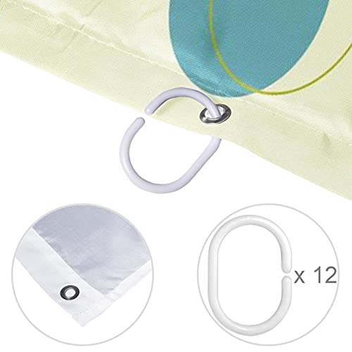 Rideau de douche imperméable à motif cercle géométrique vert bleu orange