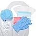 MFASCO Disposable PPE Kit with Apron & Visor - Complete Protection - Mask, Visor, Apron, Gloves, Shoe Covers - USA Assembled - Vomit, Blood, Urine & Feces Protection