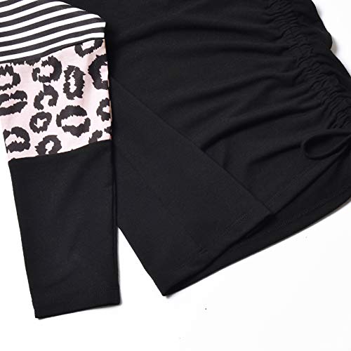 Image of Mirawise Girls Casual Long Short Shirts Tunic Tops Tee Shirt T-Shirts Side Tie Blouse 4-13 Years