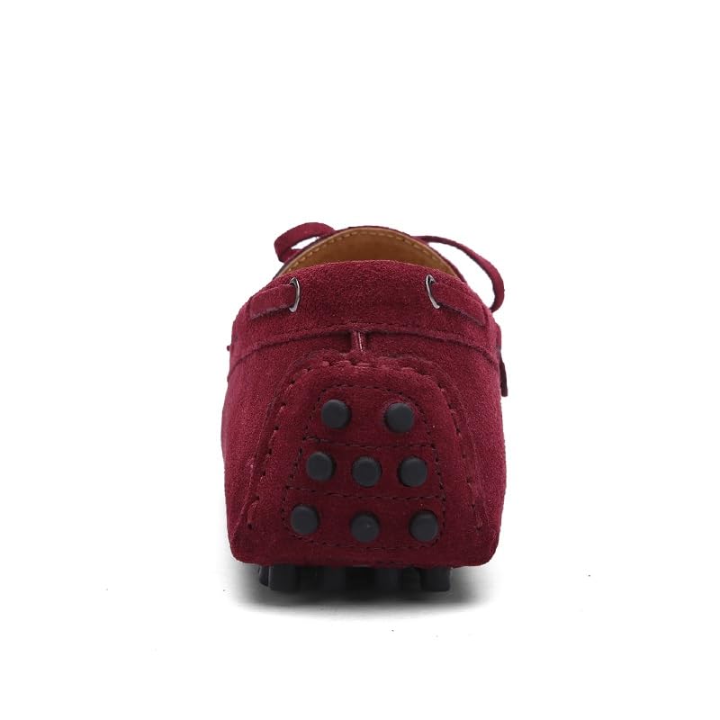 Loafers for Men Square Toe Nubuck Leather Moccasins Driving Loafers Resistant Flat Heel Flexible Outdoor Slip On4