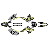 Kalair GFX Graphics Kit for Suzuki DRZ125/DRZ125L (2008+) SHADERS Series Yellow 9 Mil - Easy Go - Dirt Pit Bike Motorcycle Stickers, Dirtbike Racing Automotive Decal Motocross Accessories no-Plastics