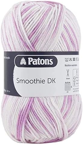 Patons Smoothie Double Kntting Yarn (DK) / 100g Balls and 100% Acrylic Machine Washable Yarn - 16 Colours in The Range - Colour 2102 - Blue Mix - 1 x 100g Ball