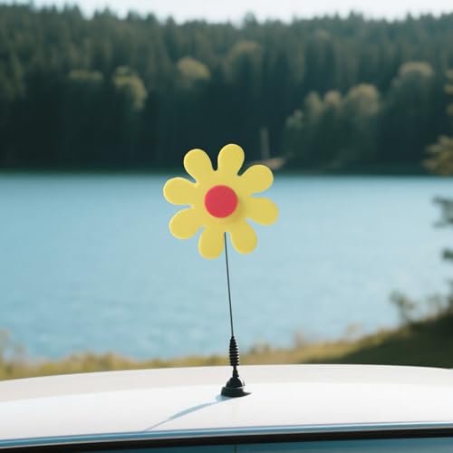 image for lasuroa 4pcs Daisy Car Antenna Topper, Colorful Antenna Balls Cute Fun